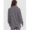 image:imageANRABESS Waffle Knit Sweatshirt for Women Henley Pullover  Lightweight Comfy Soft Long Sleeve Loose Fit Stand Collar Half Button Tops Casual Daily Wear amp Preppy Fall Spring WeatherGrey