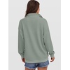 image:imageANRABESS Waffle Knit Sweatshirt for Women Henley Pullover  Lightweight Comfy Soft Long Sleeve Loose Fit Stand Collar Half Button Tops Casual Daily Wear amp Preppy Fall Spring WeatherGreen