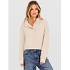 image:imageANRABESS Waffle Knit Sweatshirt for Women Henley Pullover  Lightweight Comfy Soft Long Sleeve Loose Fit Stand Collar Half Button Tops Casual Daily Wear amp Preppy Fall Spring WeatherBeige