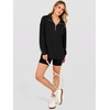 image:imageANRABESS Waffle Knit Sweatshirt for Women Lightweight Shirts  Comfy Long Sleeve Quarter Zip Pullover Tops Loose Fit Side Slits Casual Daily Wear amp Work Fall Spring OutfitsBlack