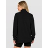 image:imageANRABESS Waffle Knit Sweatshirt for Women Lightweight Shirts  Comfy Long Sleeve Quarter Zip Pullover Tops Loose Fit Side Slits Casual Daily Wear amp Work Fall Spring OutfitsBlack
