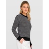 image:imageANRABESS Women Long Sleeve Striped Sweater Top  Crochet Knit Crew Neck Pullover Comfy Soft Clothing Casual Daily Wear Work Travel amp Vacation Fall Spring Trendy OutfitsBlack White