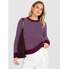 image:imageANRABESS Women Long Sleeve Striped Sweater Top  Crochet Knit Crew Neck Pullover Comfy Soft Clothing Casual Daily Wear Work Travel amp Vacation Fall Spring Trendy OutfitsDark Magnta Blue