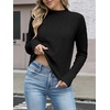 image:imageANRABESS Womens Cable Knit Long Sleeve Cropped Sweaters  Mock Neck Fitted Pullover Tops Cozy Warm Business Casual Work Office Daily Wear Fall Winter Fashion ClothingBlack