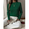 image:imageANRABESS Womens Cable Knit Long Sleeve Cropped Sweaters  Mock Neck Fitted Pullover Tops Cozy Warm Business Casual Work Office Daily Wear Fall Winter Fashion ClothingForest Green