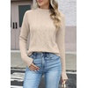 image:imageANRABESS Womens Cable Knit Long Sleeve Cropped Sweaters  Mock Neck Fitted Pullover Tops Cozy Warm Business Casual Work Office Daily Wear Fall Winter Fashion ClothingAlmond