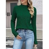 image:imageANRABESS Womens Cable Knit Long Sleeve Cropped Sweaters  Mock Neck Fitted Pullover Tops Cozy Warm Business Casual Work Office Daily Wear Fall Winter Fashion ClothingForest Green