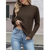 image:imageANRABESS Womens Cable Knit Long Sleeve Cropped Sweaters  Mock Neck Fitted Pullover Tops Cozy Warm Business Casual Work Office Daily Wear Fall Winter Fashion ClothingBrown