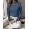 image:imageANRABESS Womens Cable Knit Long Sleeve Cropped Sweaters  Mock Neck Fitted Pullover Tops Cozy Warm Business Casual Work Office Daily Wear Fall Winter Fashion ClothingDeep Blue