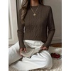image:imageANRABESS Womens Cable Knit Long Sleeve Cropped Sweaters  Mock Neck Fitted Pullover Tops Cozy Warm Business Casual Work Office Daily Wear Fall Winter Fashion ClothingBrown