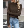 image:imageANRABESS Womens Cable Knit Long Sleeve Cropped Sweaters  Mock Neck Fitted Pullover Tops Cozy Warm Business Casual Work Office Daily Wear Fall Winter Fashion ClothingBrown
