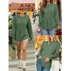image:imageANRABESS Womens Crewneck Sweatshirt Long Sleeve Shirts  Side Split Curved HemLoose FitSoft Fleece Lined Casual Everyday Wear Lounge WorkampSchool OutfitsFall Spring ClothingGreen