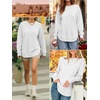 image:imageANRABESS Womens Crewneck Sweatshirt Long Sleeve Shirts  Side Split Curved HemLoose FitSoft Fleece Lined Casual Everyday Wear Lounge WorkampSchool OutfitsFall Spring ClothingWhite
