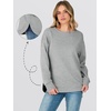 image:imageANRABESS Womens Crewneck Sweatshirt Long Sleeve Shirts  Side Split Curved HemLoose FitSoft Fleece Lined Casual Everyday Wear Lounge WorkampSchool OutfitsFall Spring ClothingLight Grey