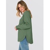 image:imageANRABESS Womens Crewneck Sweatshirt Long Sleeve Shirts  Side Split Curved HemLoose FitSoft Fleece Lined Casual Everyday Wear Lounge WorkampSchool OutfitsFall Spring ClothingGreen
