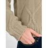 image:imageANRABESS Womens Long Sleeve Cable Knit Cropped Sweaters  Crew Neck Loose Pullover Tops Cozy Soft Warm Business Casual Work Office Daily Wear Fall Winter Trendy ClothingKhaki