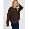 image:imageANRABESS Womens Long Sleeve Cable Knit Cropped Sweaters  Crew Neck Loose Pullover Tops Cozy Soft Warm Business Casual Work Office Daily Wear Fall Winter Trendy ClothingCoffee