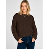 image:imageANRABESS Womens Long Sleeve Cable Knit Cropped Sweaters  Crew Neck Loose Pullover Tops Cozy Soft Warm Business Casual Work Office Daily Wear Fall Winter Trendy ClothingCoffee