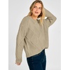 image:imageANRABESS Womens Long Sleeve Cable Knit Cropped Sweaters  Crew Neck Loose Pullover Tops Cozy Soft Warm Business Casual Work Office Daily Wear Fall Winter Trendy ClothingKhaki