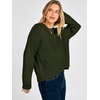 image:imageANRABESS Womens Long Sleeve Cable Knit Cropped Sweaters  Crew Neck Loose Pullover Tops Cozy Soft Warm Business Casual Work Office Daily Wear Fall Winter Trendy ClothingGreen