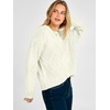 image:imageANRABESS Womens Long Sleeve Cable Knit Cropped Sweaters  Crew Neck Loose Pullover Tops Cozy Soft Warm Business Casual Work Office Daily Wear Fall Winter Trendy ClothingOffwhite