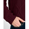 image:imageANRABESS Womens Long Sleeve Cable Knit Cropped Sweaters  Crew Neck Loose Pullover Tops Cozy Soft Warm Business Casual Work Office Daily Wear Fall Winter Trendy ClothingBurgundy