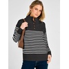image:imageANRABESS Womens Long Sleeve Knit Shirts Henley Sweater  Turtle Neck Button Placket Soft Pullover Top Loose Fit Trendy Business Casual Work WearFall Fashion Winter ClothingBlack White Stripe