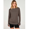 image:imageANRABESS Womens Long Sleeve Lightweight Pullover Sweaters  Casual Loose Fit Shirts Crew Neck Thumb Hole Tops Going Out Travel AllDay Wear Fall Winter Layering ClothesNutmeg