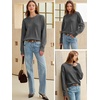 image:imageANRABESS Womens Oversized Long Sleeve Crewneck Cropped Sweater  Wool Blend Soft Warm Fuzzy Chunky Pullover Basic Casual Comfy Knit Tops Fall Winter Outfits ClothesGrey