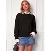 image:imageANRABESS Womens Oversized Long Sleeve Crewneck Cropped Sweater  Wool Blend Soft Warm Fuzzy Chunky Pullover Basic Casual Comfy Knit Tops Fall Winter Outfits ClothesDark Brown