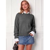 image:imageANRABESS Womens Oversized Long Sleeve Crewneck Cropped Sweater  Wool Blend Soft Warm Fuzzy Chunky Pullover Basic Casual Comfy Knit Tops Fall Winter Outfits ClothesGrey