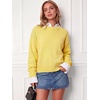 image:imageANRABESS Womens Oversized Long Sleeve Crewneck Cropped Sweater  Wool Blend Soft Warm Fuzzy Chunky Pullover Basic Casual Comfy Knit Tops Fall Winter Outfits ClothesYellow