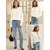 image:imageANRABESS Womens Oversized Long Sleeve Crewneck Cropped Sweater  Wool Blend Soft Warm Fuzzy Chunky Pullover Basic Casual Comfy Knit Tops Fall Winter Outfits ClothesCream