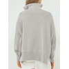 image:imageANRABESS Womens Oversized Quarter Zip Pullover Sweaters  Fall Fashion Outfits Long Sleeve Slit Side Baggy Loose Fit 14 Zip Lapel Collared Ribbed Knit Soft Warm Winter ClothingGray