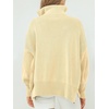 image:imageANRABESS Womens Oversized Quarter Zip Pullover Sweaters  Fall Fashion Outfits Long Sleeve Slit Side Baggy Loose Fit 14 Zip Lapel Collared Ribbed Knit Soft Warm Winter ClothingApricot