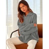 image:imageANRABESS Womens Oversized Quarter Zip Pullover Sweaters  Fall Fashion Outfits Long Sleeve Slit Side Baggy Loose Fit 14 Zip Lapel Collared Ribbed Knit Soft Warm Winter ClothingDeep Gray