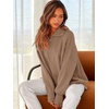 image:imageANRABESS Womens Oversized Quarter Zip Pullover Sweaters  Fall Fashion Outfits Long Sleeve Slit Side Baggy Loose Fit 14 Zip Lapel Collared Ribbed Knit Soft Warm Winter ClothingBrown