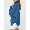 image:imageANRABESS Womens Oversized Quarter Zip Pullover Sweaters  Fall Fashion Outfits Long Sleeve Slit Side Baggy Loose Fit 14 Zip Lapel Collared Ribbed Knit Soft Warm Winter ClothingBlue