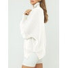 image:imageANRABESS Womens Oversized Quarter Zip Pullover Sweaters  Fall Fashion Outfits Long Sleeve Slit Side Baggy Loose Fit 14 Zip Lapel Collared Ribbed Knit Soft Warm Winter ClothingWhite
