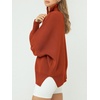 image:imageANRABESS Womens Oversized Quarter Zip Pullover Sweaters  Fall Fashion Outfits Long Sleeve Slit Side Baggy Loose Fit 14 Zip Lapel Collared Ribbed Knit Soft Warm Winter ClothingRust