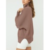 image:imageANRABESS Womens Oversized Quarter Zip Pullover Sweaters  Fall Fashion Outfits Long Sleeve Slit Side Baggy Loose Fit 14 Zip Lapel Collared Ribbed Knit Soft Warm Winter ClothingBrown
