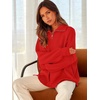 image:imageANRABESS Womens Oversized Quarter Zip Pullover Sweaters  Fall Fashion Outfits Long Sleeve Slit Side Baggy Loose Fit 14 Zip Lapel Collared Ribbed Knit Soft Warm Winter ClothingRed