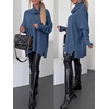 image:imageANRABESS Womens Oversized Turtleneck Tunic Sweater  Chunky Soft Batwing Pullover Side Hem Split Knit Tops Dressy Casual Work Office Clothes for Fall Winter TransitionBlue