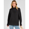 image:imageANRABESS Womens Oversized Turtleneck Tunic Sweater  Chunky Soft Batwing Pullover Side Hem Split Knit Tops Dressy Casual Work Office Clothes for Fall Winter TransitionBlack