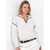 image:imageANRABESS Womens Quarter Zip Collared Cropped Pullover Sweaters  Long Sleeve V Neck Soft Ribbed Knit Shirts Loose Fit Business Casual Tops Fall Winter OutfitsWhite