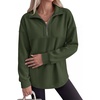 image:imageANRABESS Sweatshirts for Womens Loose Fit Quarter Zip Pullover  Soft Cozy Long Sleeve Tops School Work Rreppy Giong Out Clothes Casual Cute Relaxed Loungewear Fall Winter Fashion OutfitsArmy Green