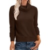 image:imageANRABESS Womens Turtleneck Long Sleeve Pullover Sweater  Soft Cozy Chunky Knit Ribbed Cuff Hem Jumper Tops Loose FitOffice Daily Casual Clothes Fall Winter OutfitsCoffee