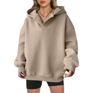 image:imageANRABESS Hoodies for Women Oversized V Neck Sweatshirts  2026 Fall Fashion OutfitsLoose Fit Fleece Long Sleeve PulloverAesthetic Cute Comfort Travel HoodieY2K Teen Preppy ClothesKhaki Brown