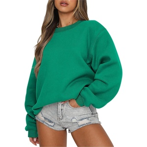 image:imageANRABESS Womens Long Sleeve Crewneck Oversized Sweatshirts  Fleece Loose Fit Pullover TopsSoft Cozy Teen Preppy Cute ShirtsWorkCasual Daily Lounge WearFall Winter ClothesGreen