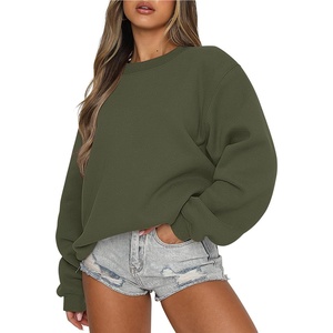 image:imageANRABESS Womens Long Sleeve Crewneck Oversized Sweatshirts  Fleece Loose Fit Pullover TopsSoft Cozy Teen Preppy Cute ShirtsWorkCasual Daily Lounge WearFall Winter ClothesArmy Green